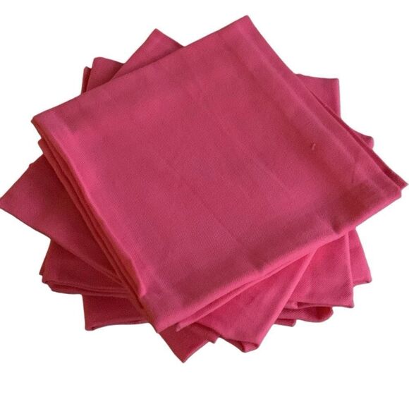 Design Imports Other - Set of 6 Hot Pink Cotton Cloth Napkins, 20x20, Dinner Luncheon Party Linens NEW